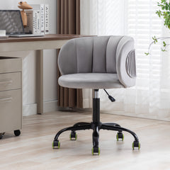 Zen Zone Velvet Leisure Office Chair - Grey