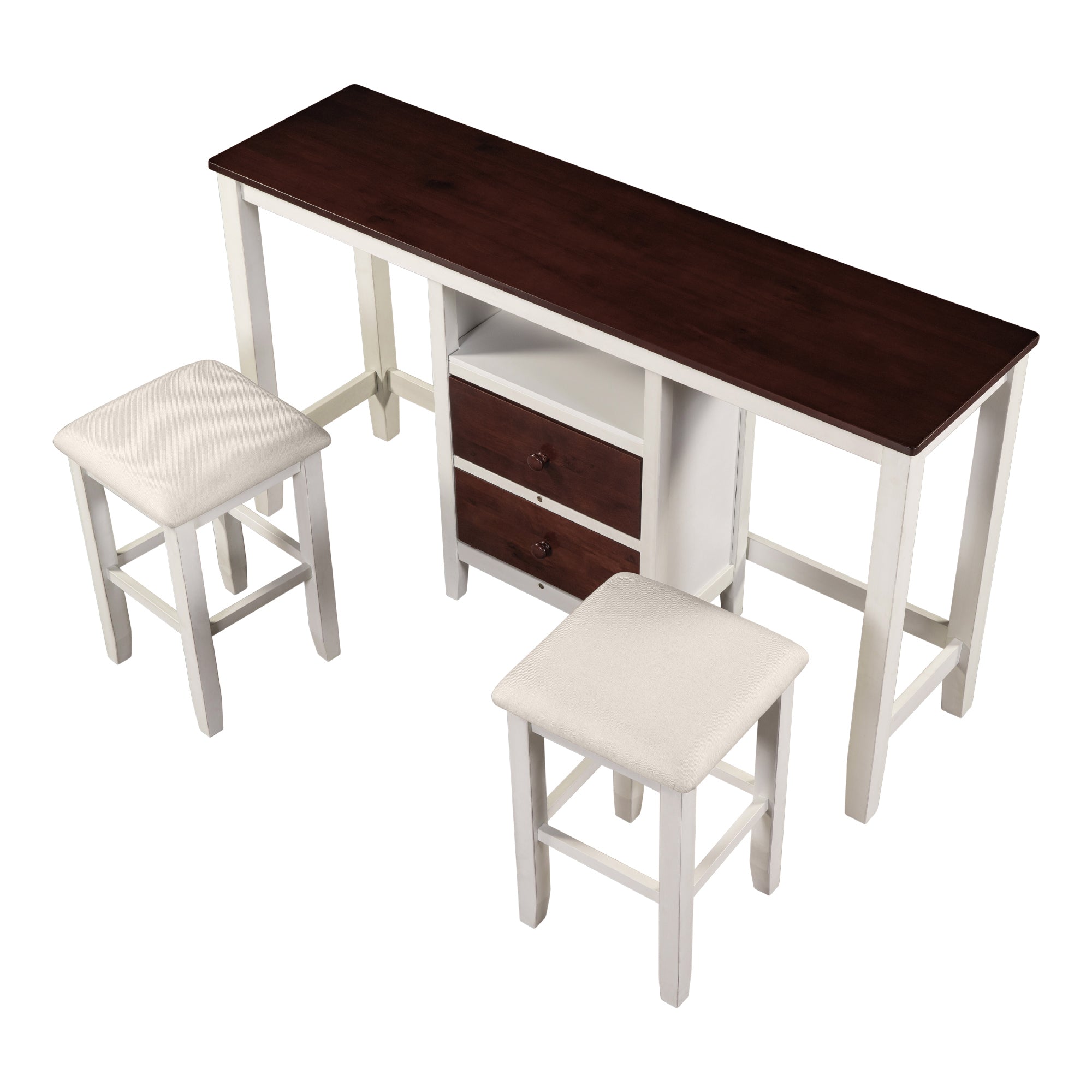 Wood Dining Set with Storage