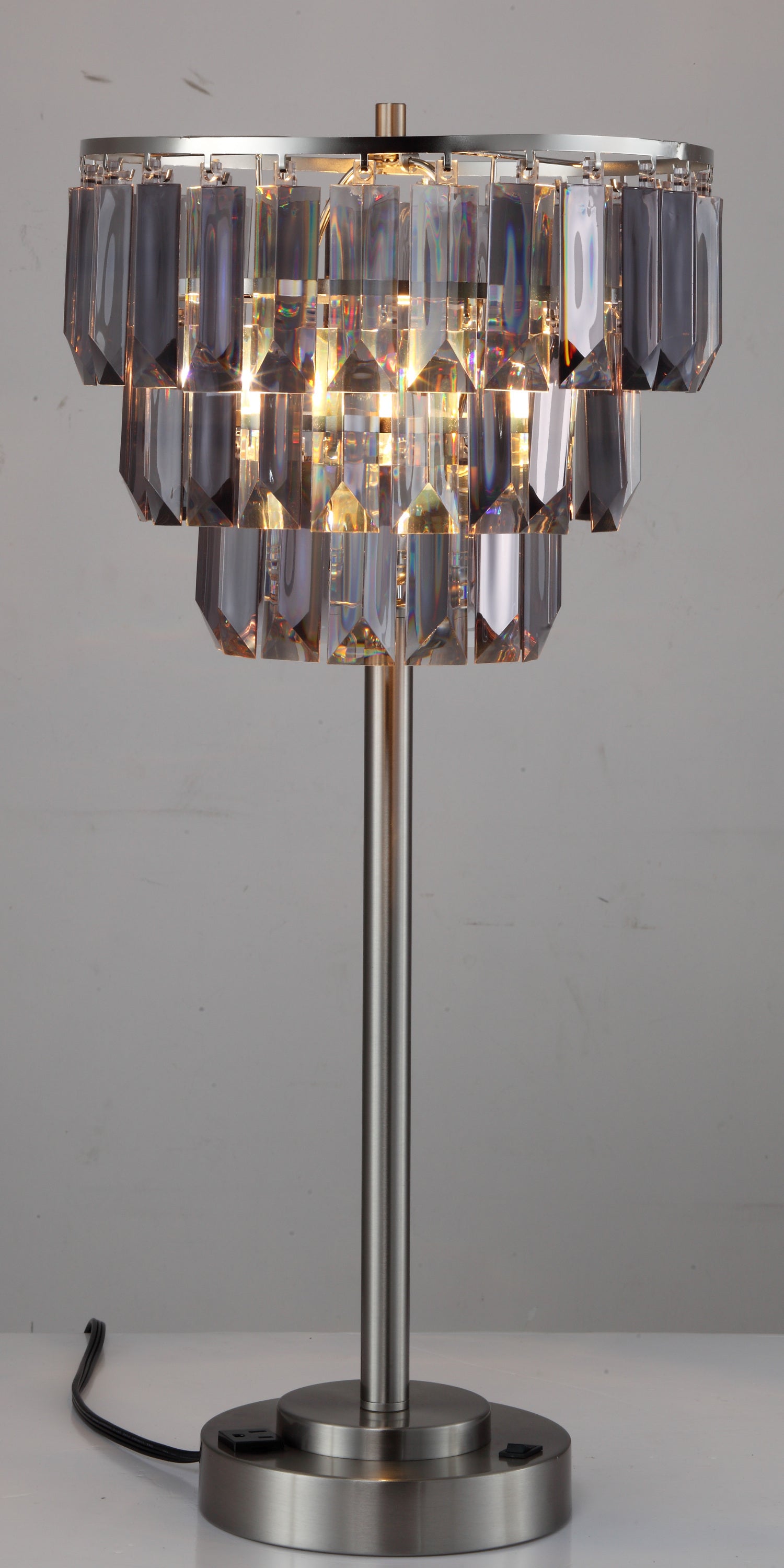 27.5"H Contemporary Crystal Shade Table Lamp