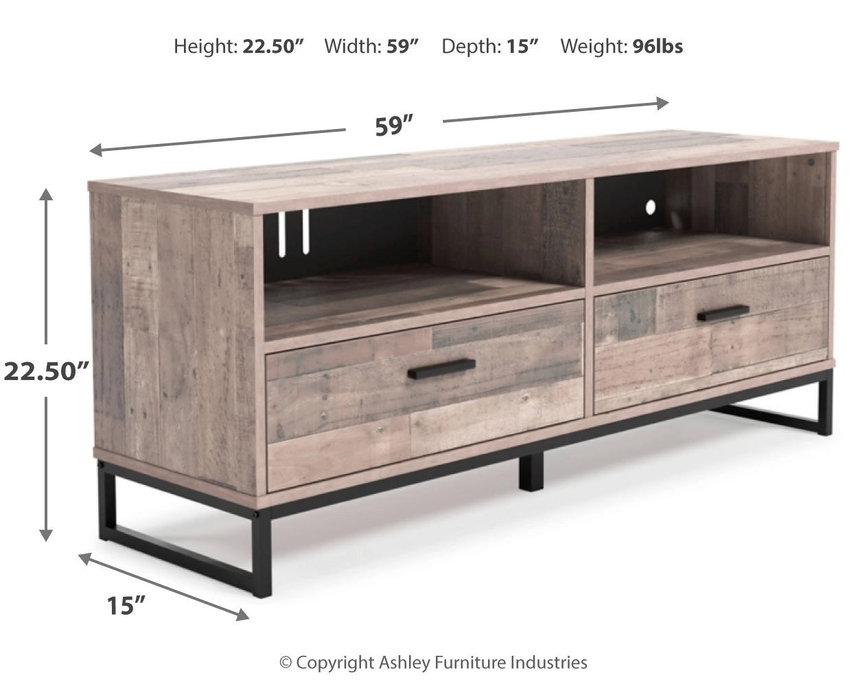 Modern Rustic 59" TV Stand - Brown + Gray