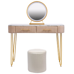 Length Flannel Soft Roll Makeup Vanity Set - White Oak