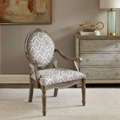 Brentwood Exposed Wood Arm Chair - Brown/ Grey
