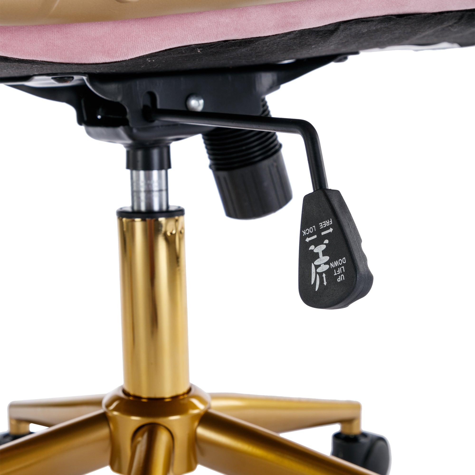 Velvet Home Office Chair with Wheels - Pink