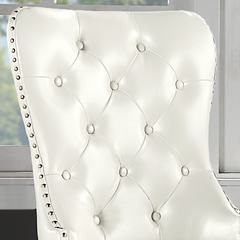 Modern Leatherette Dining Chairs II (Set of 2) - White and Gold