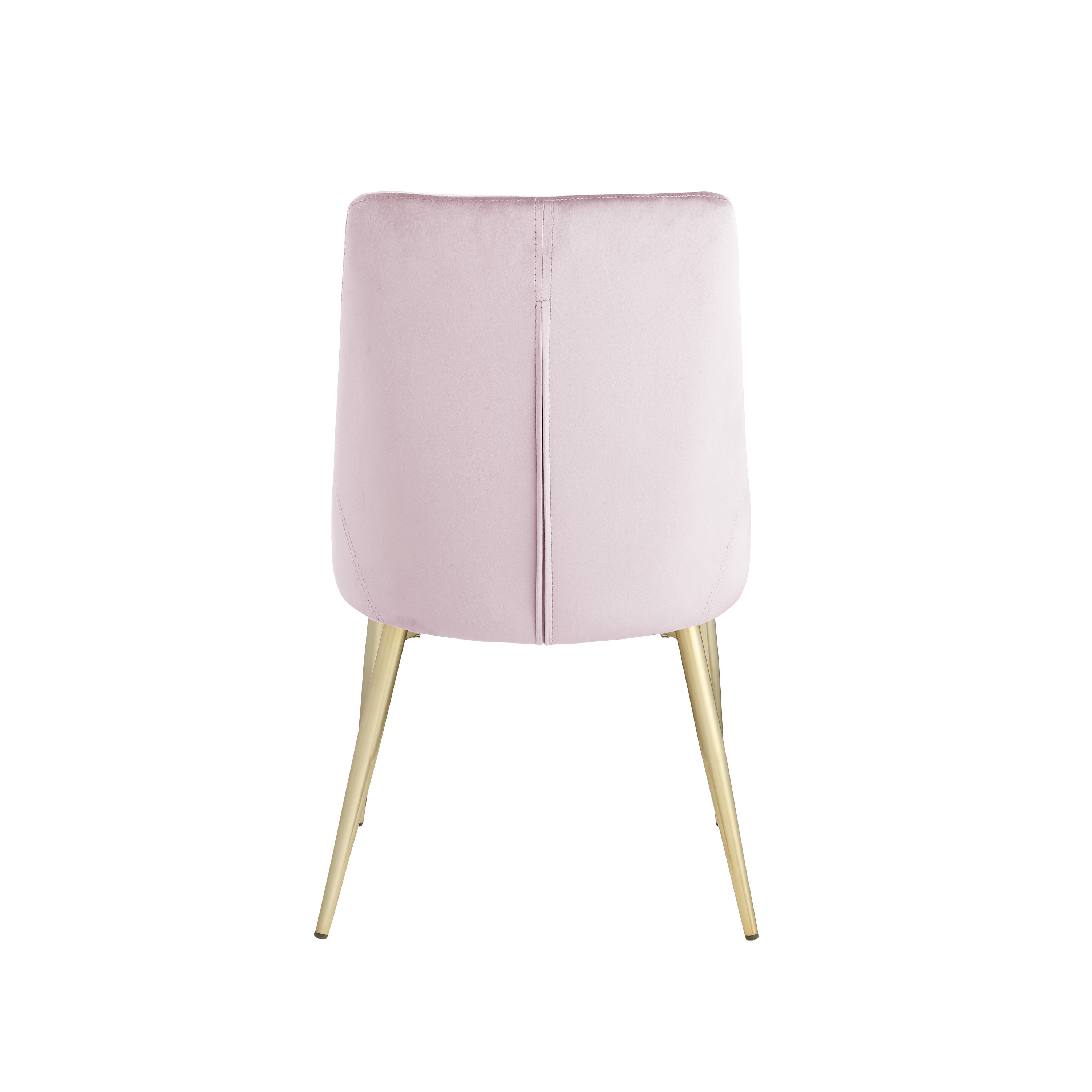 Contemporary Velvet Upholstered Dining Chair with Sturdy Metal Legs (Set of 2) Light Pink