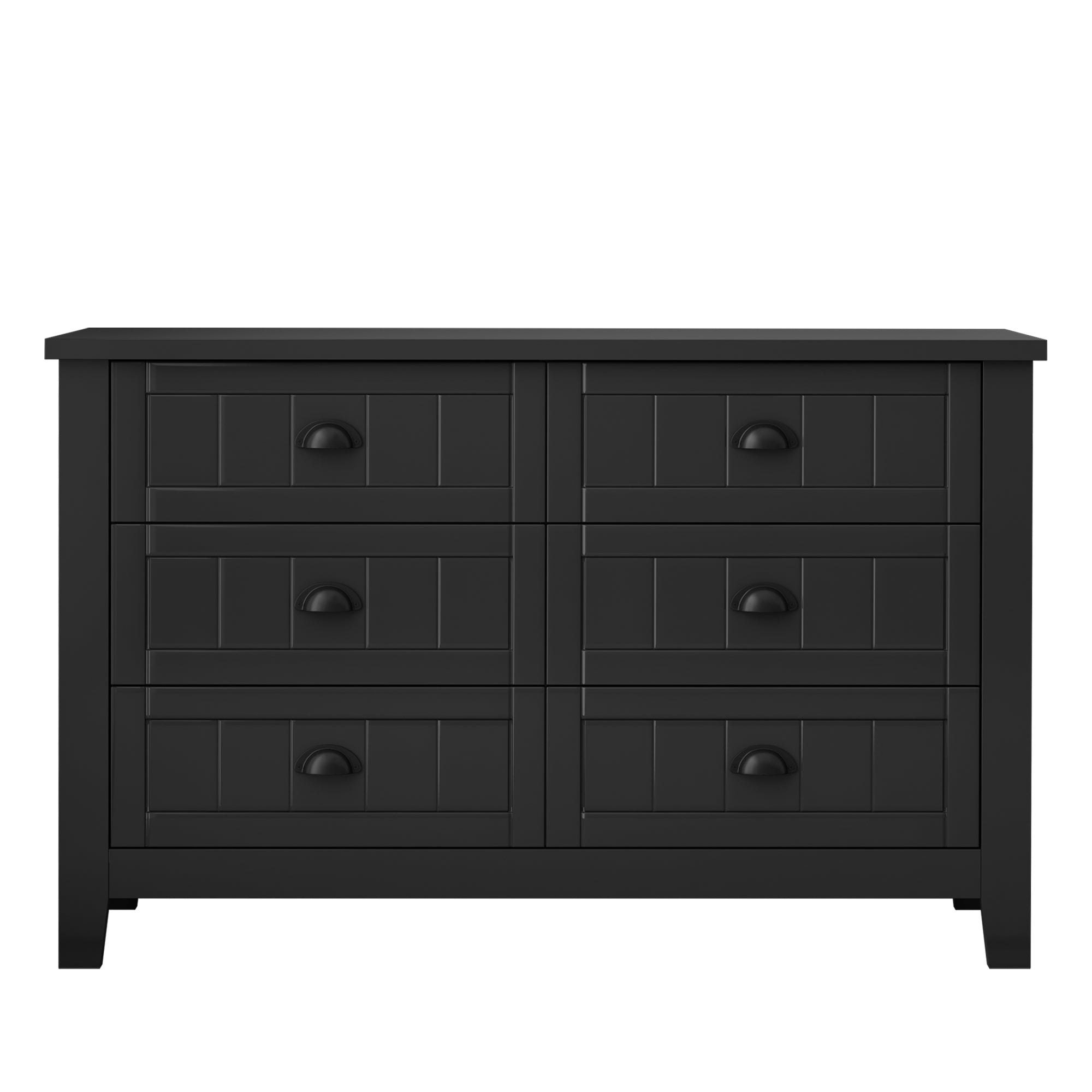Retro Classic Style 6 Drawer - Black