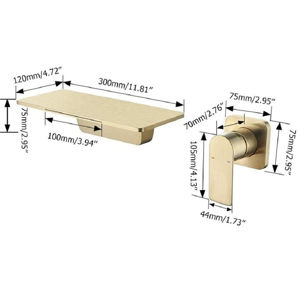 Waterfall Bathroom Sink Faucet - Gold
