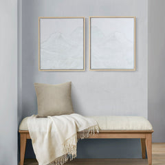 Desert Serenity Hand Embellished Abstract 2-piece Framed Canvas Wall Art Set - Ivory