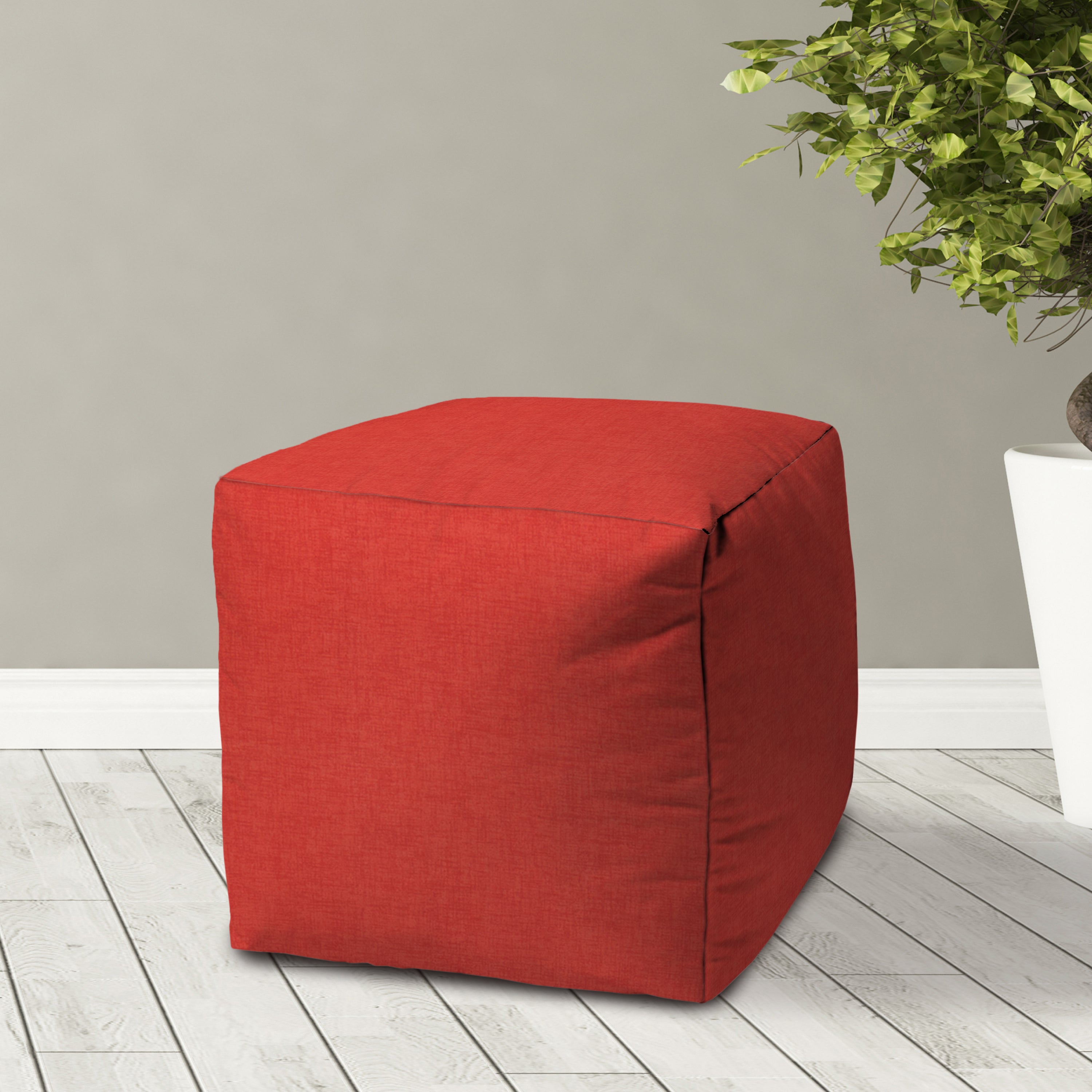 Coral Indoor/Outdoor Pouf - Zipper Cover Only