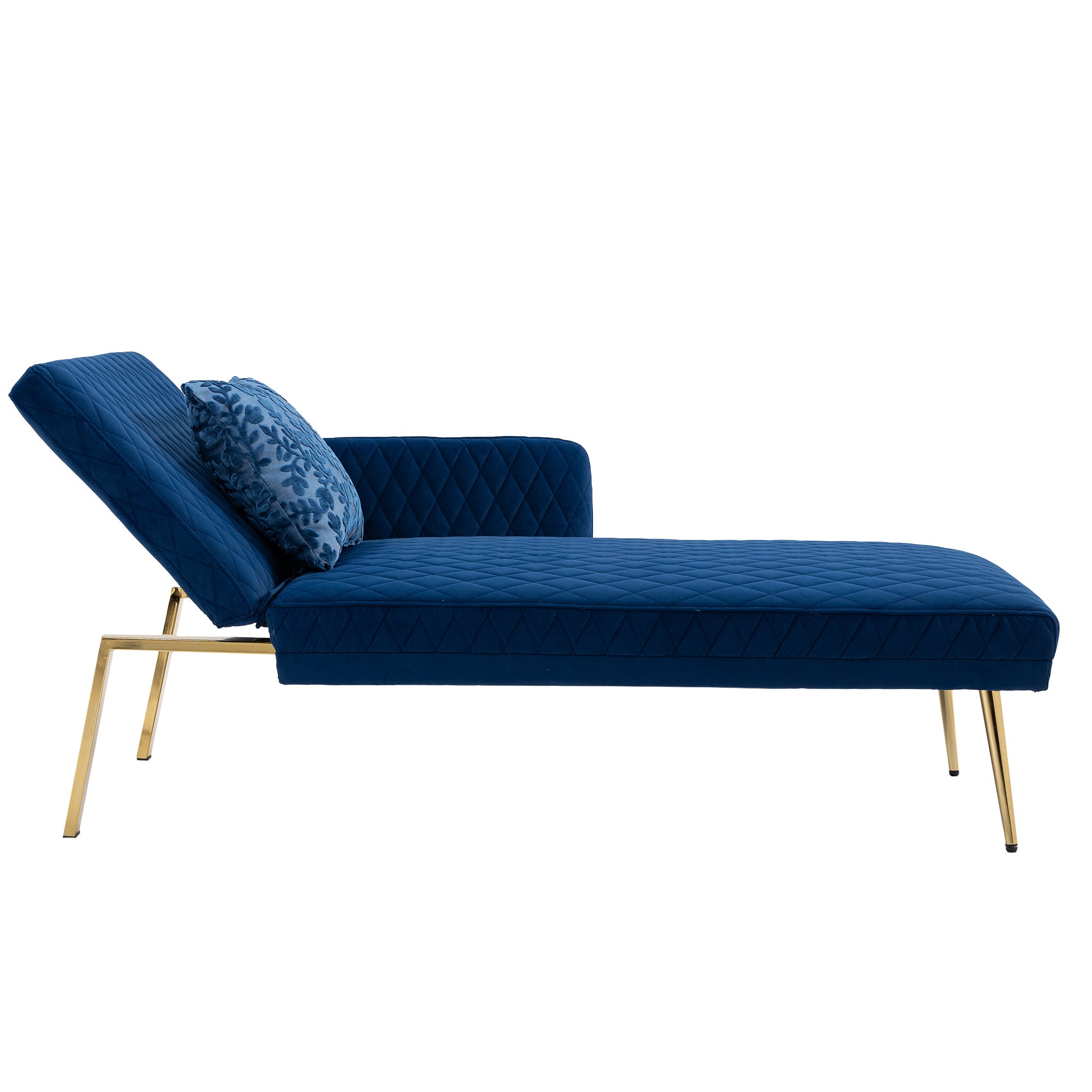 Velvet Loveseat Sofa with Metal Feet - Navy
