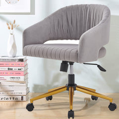 Modern Swivel High Quality Velvet Office Desk Chair - Grey