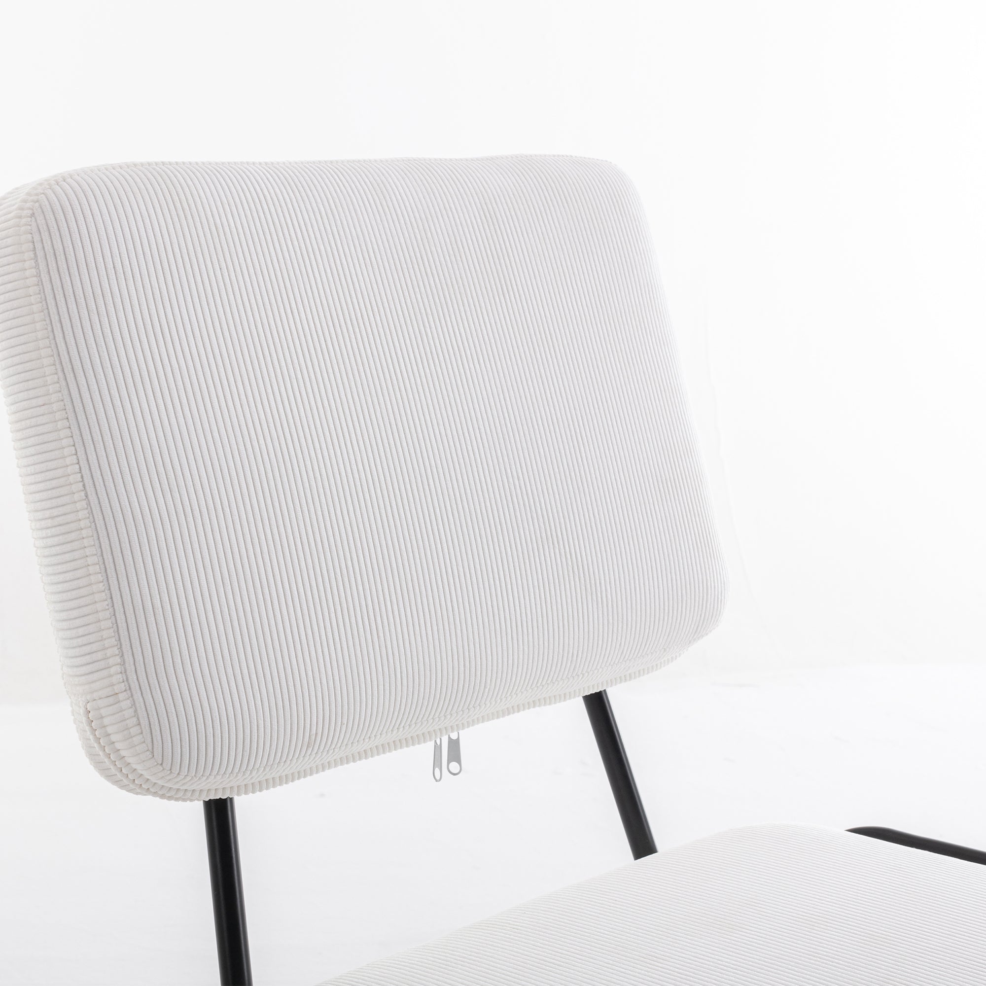 Corduroy Desk Chair Home Office Adjustable Height - White
