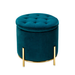 Tufted Storage Ottoman - Teal