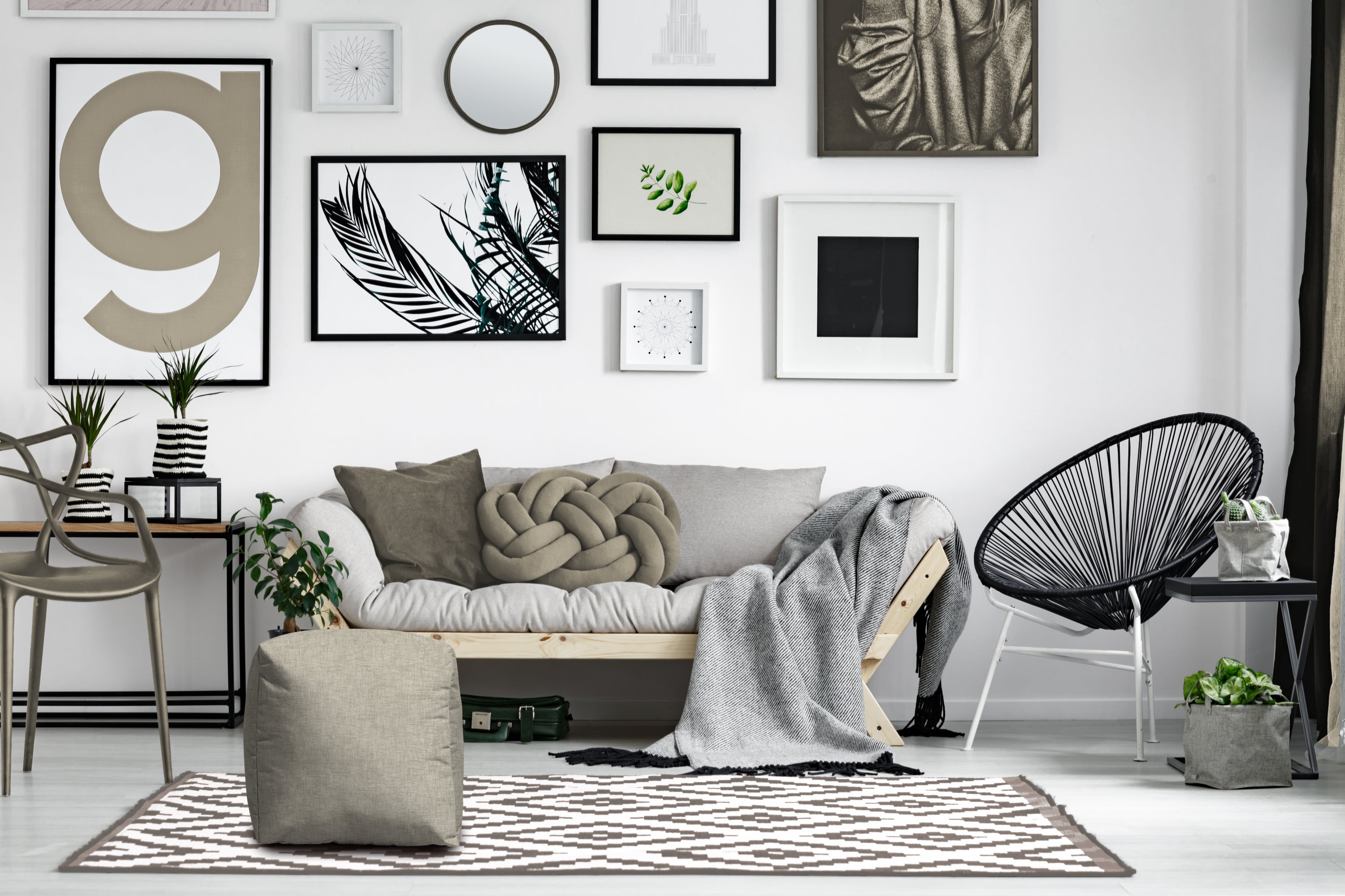 Light Taupe Indoor/Outdoor Pouf