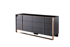 Nova Domus Cartier Modern Black & Rose Gold Dresser