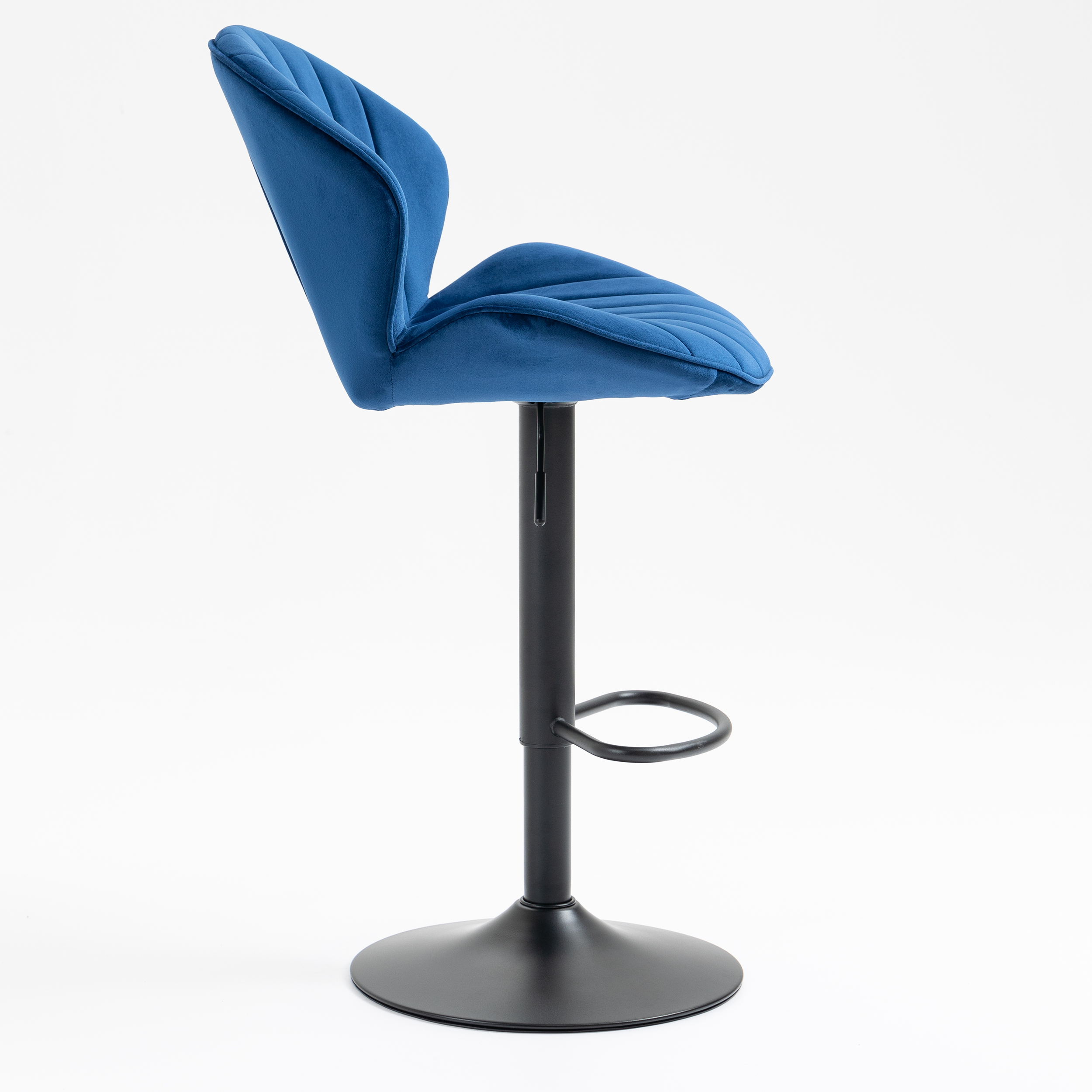 Bar Stools Adjustable with Back and Footrest (Set of 2) - Blue