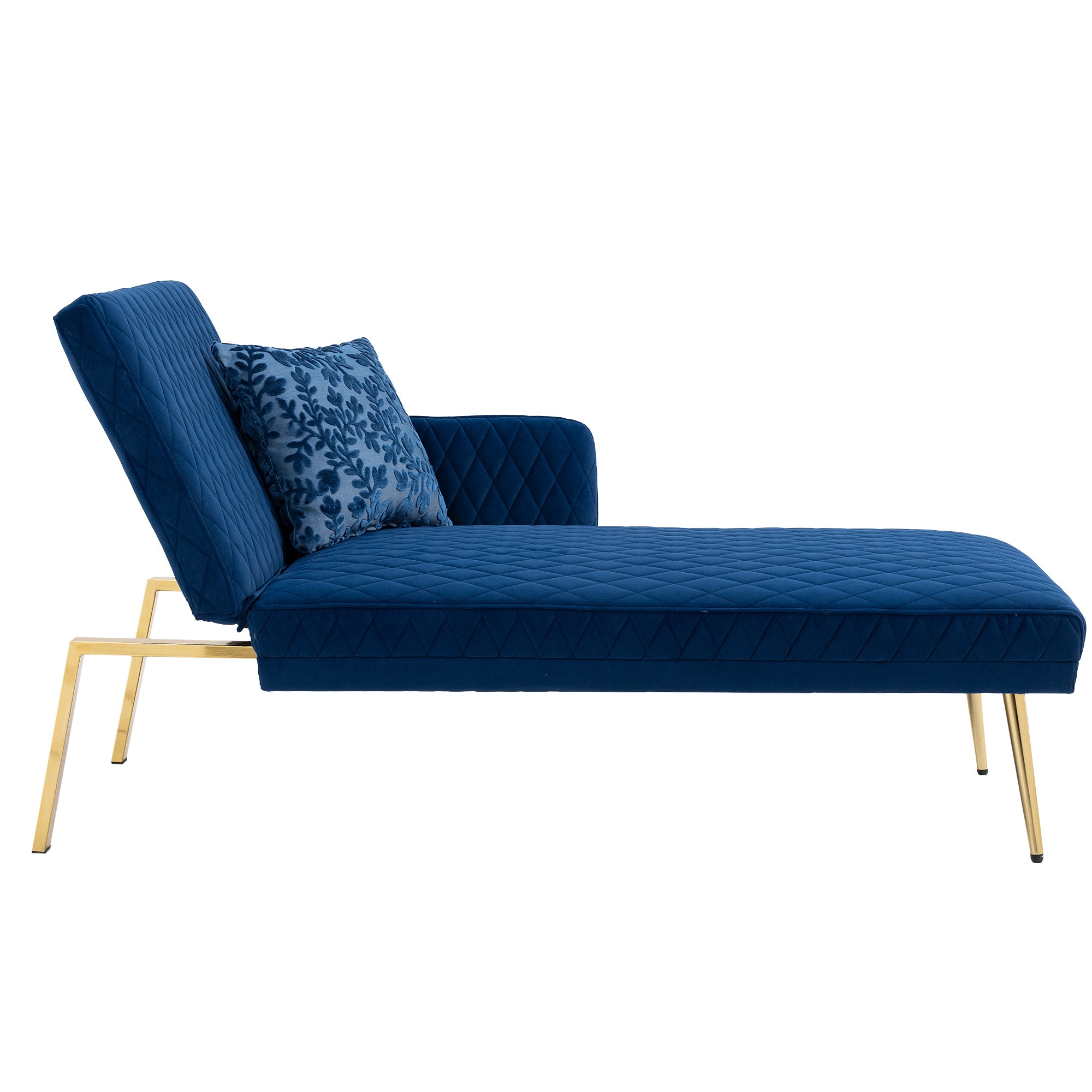 Velvet Loveseat Sofa with Metal Feet - Navy