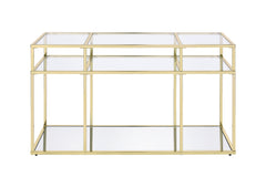 Uchenna Sofa Table, Clear Glass & Gold Finish