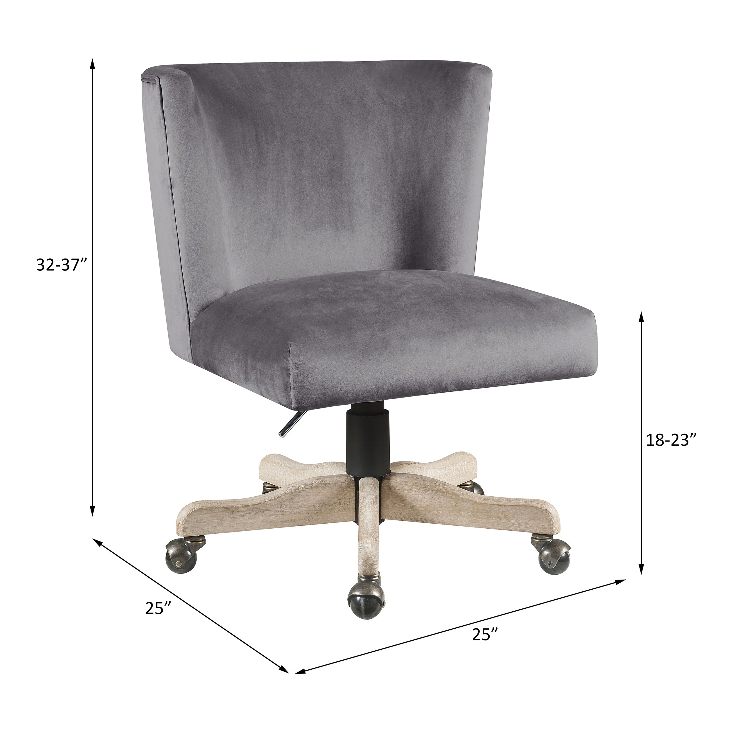 Modern Office Chair - Grey Velvet