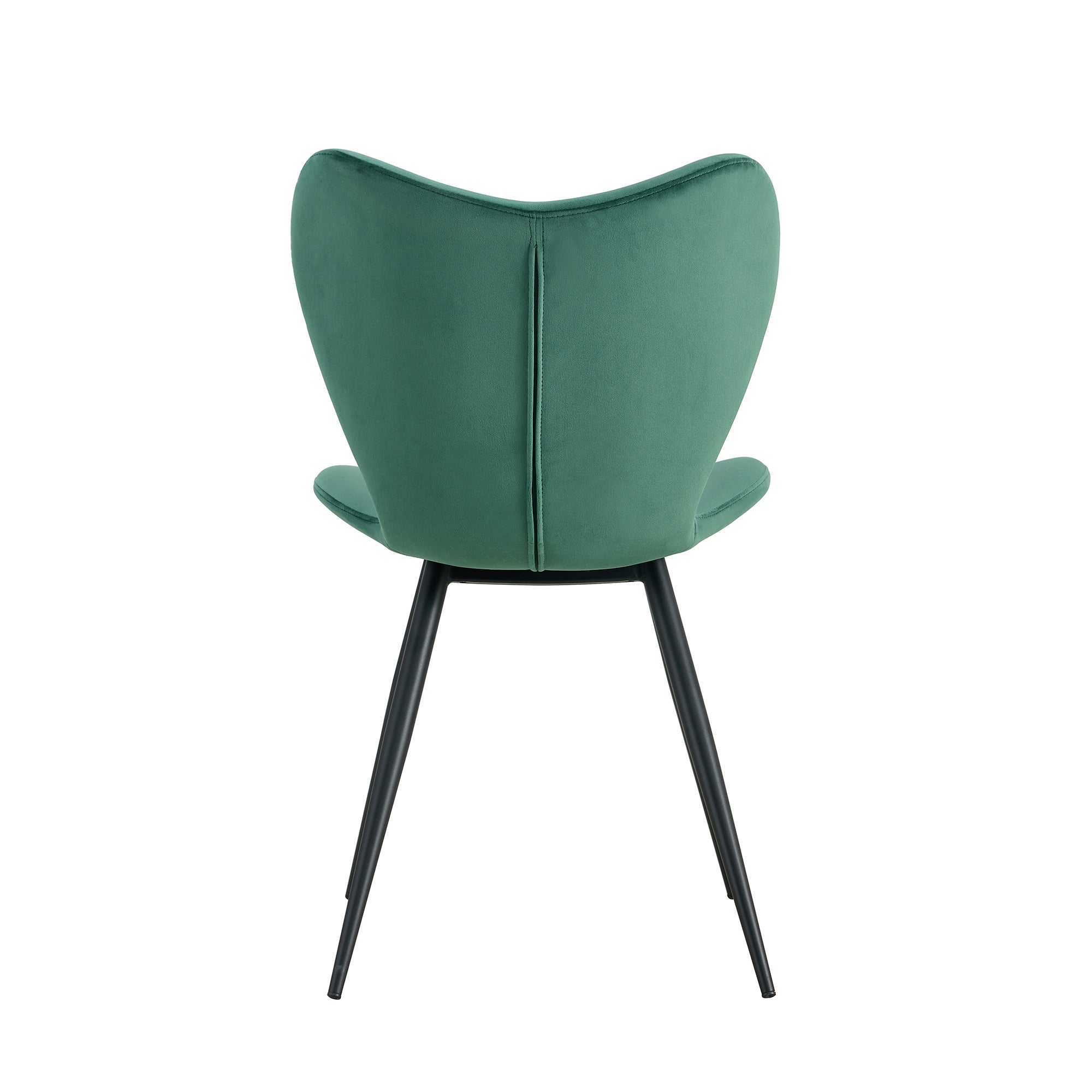 Modern Velvet Dining Chairs with Metal Legs (Set of 2) - Green