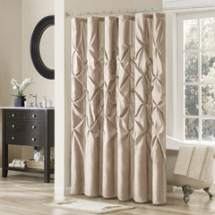 Tufted Semi-Sheer Shower Curtain - Taupe