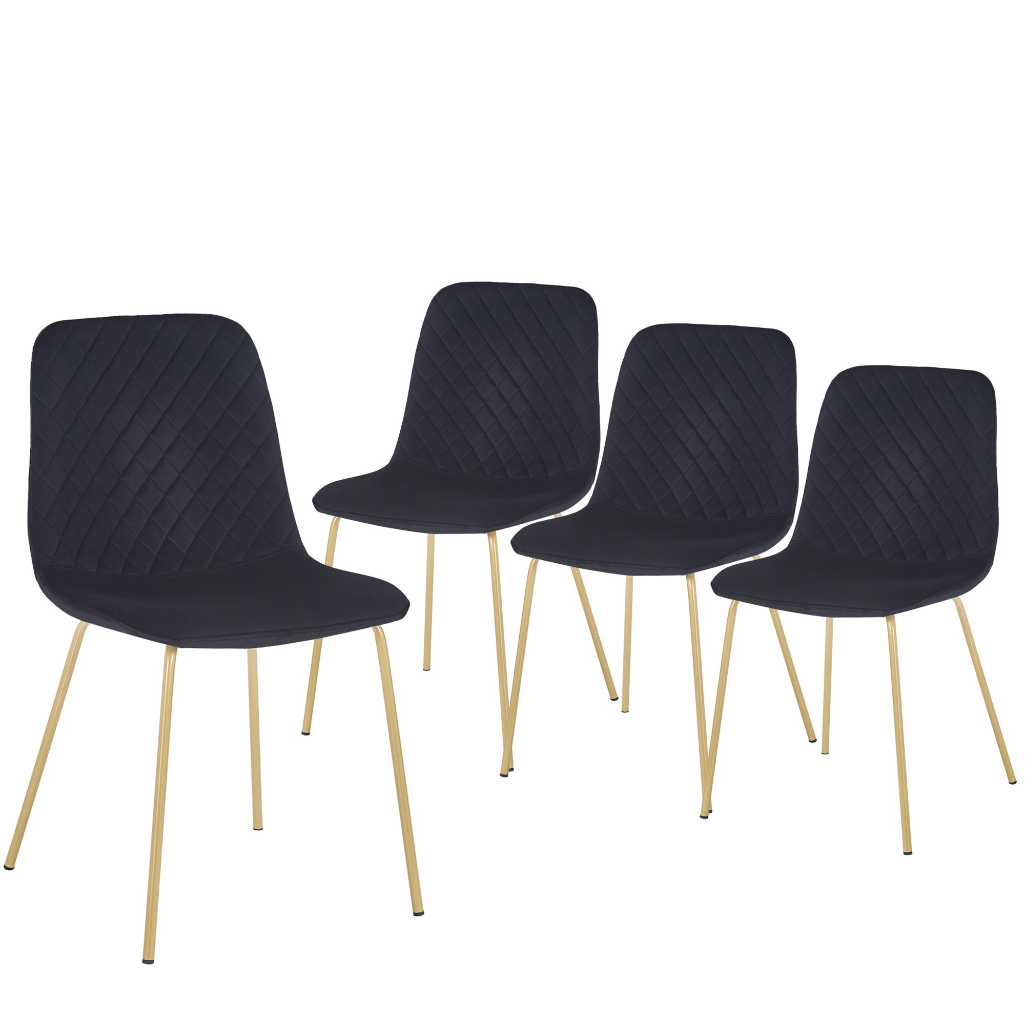 Velvet Dining Chairs Set of 4 Black