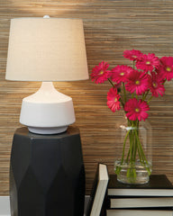 White Contemporary Ceramic Table Lamp