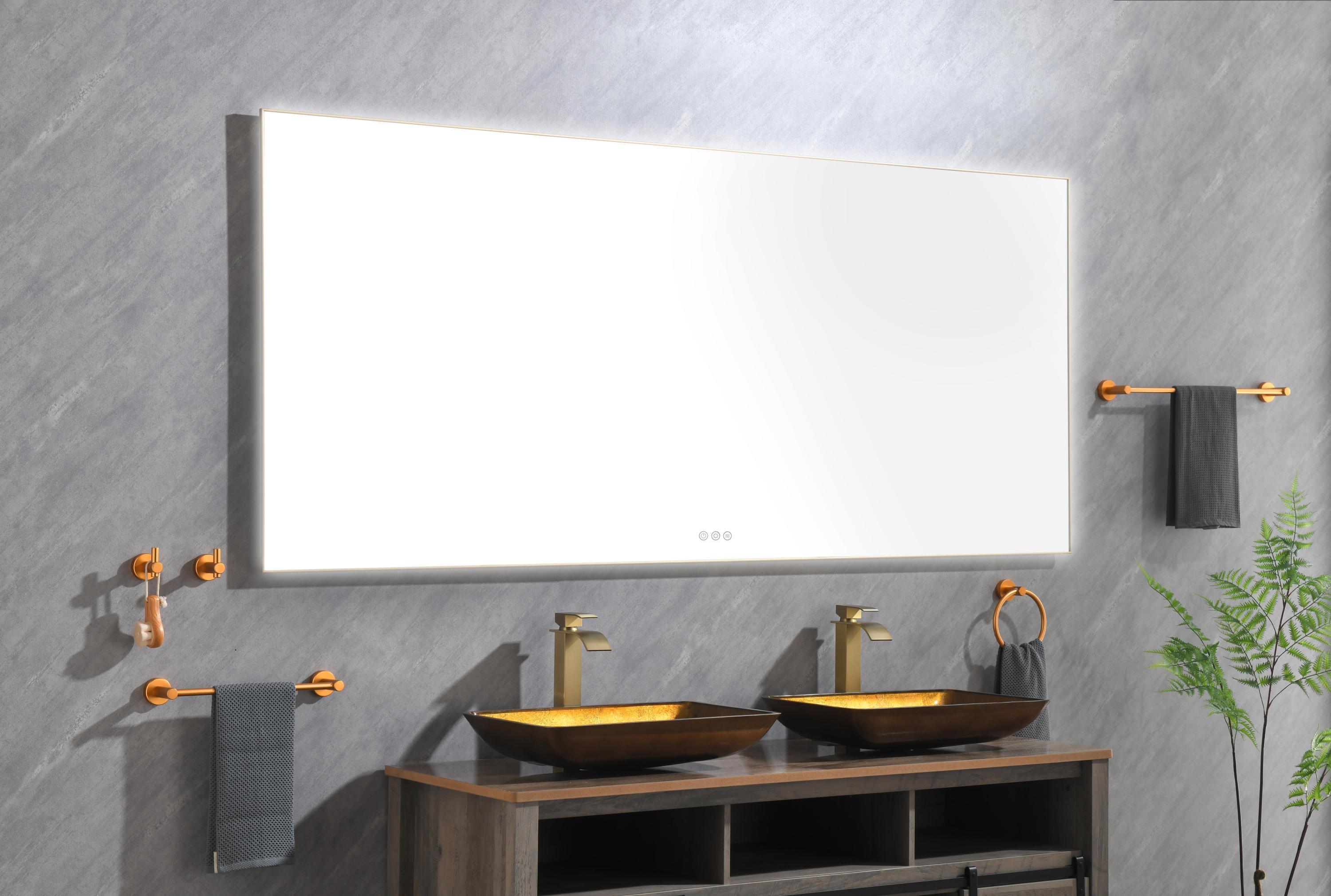 84x 36Inch LED Mirror Bathroom with Back Light, Anti-Fog Memory Large