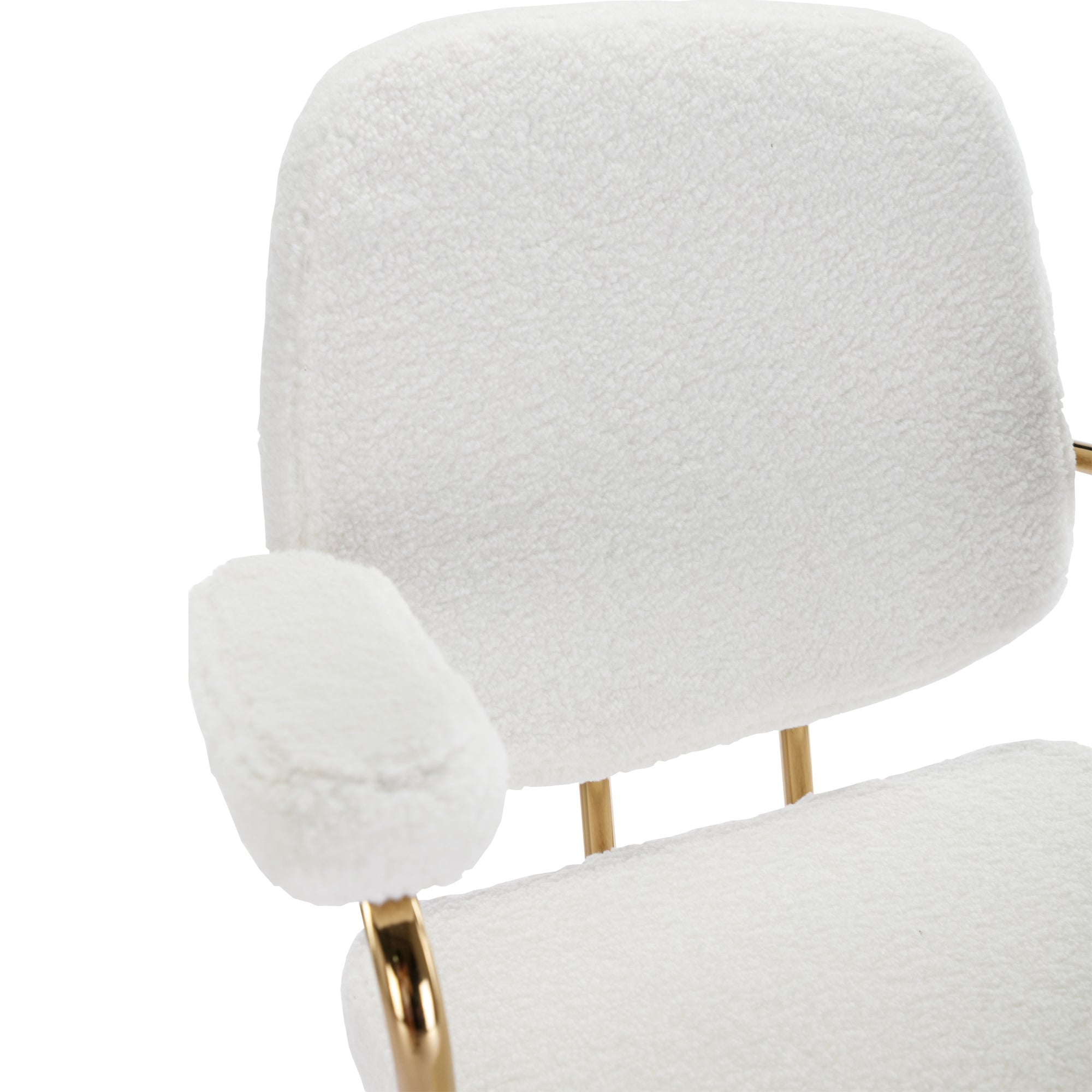 Teddy Velvet Office Desk Chair Bling Desk - White