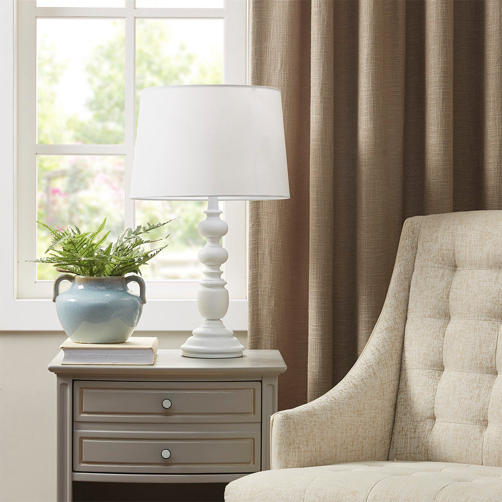 Astoria Resin Buffet Table Lamp - White