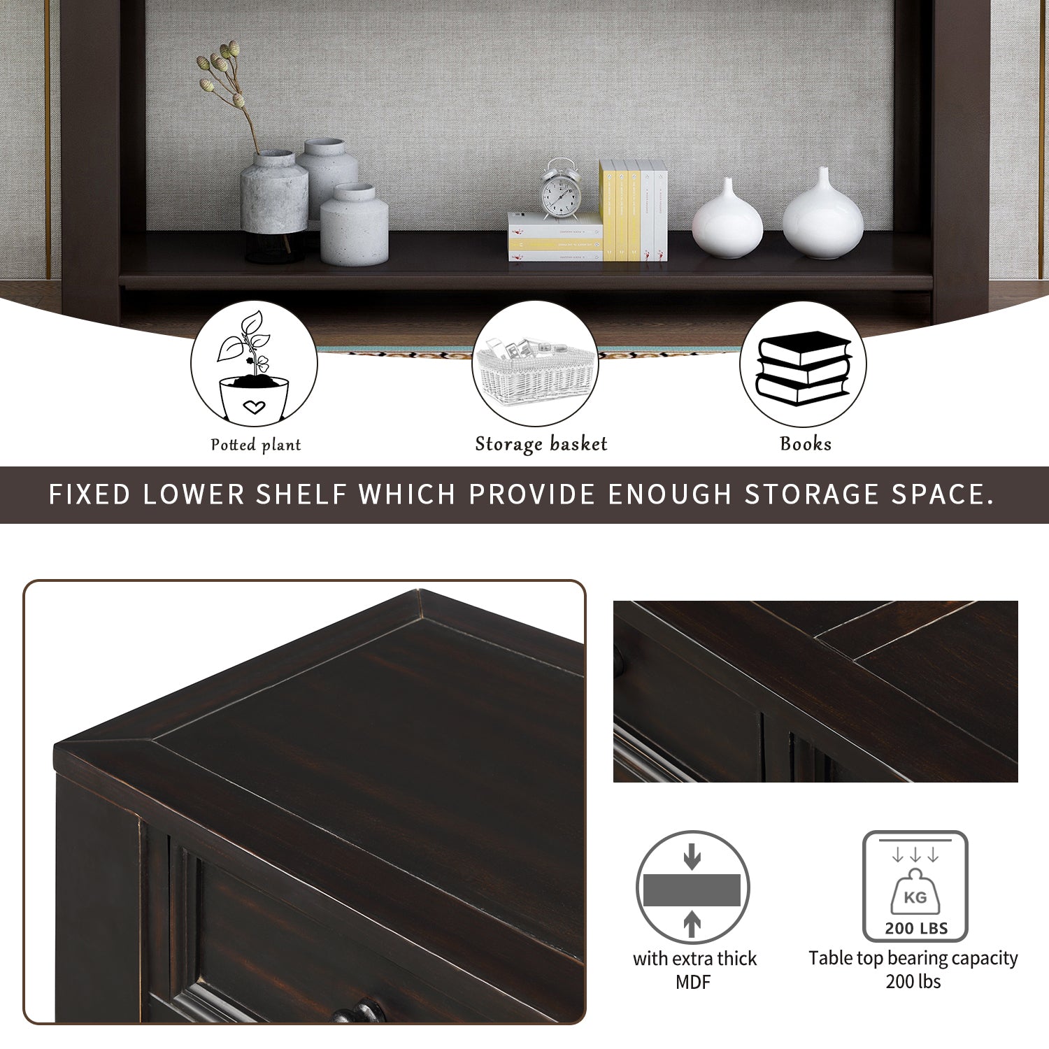 black console table