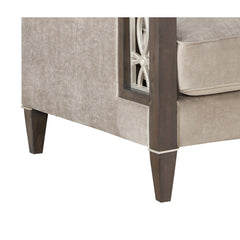 Wood and Fabric Sofa Chair with Inset Floral Design - Gray and Brown