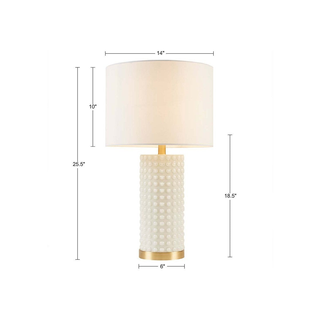 Grace Ivy Textured Dot Table Lamp - Gold