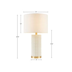 Grace Ivy Textured Dot Table Lamp - Gold