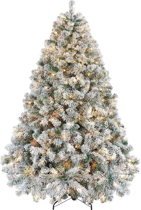 6ft Pre-lit Artificial Christmas Tree with Incandescent Warm White Lights - White