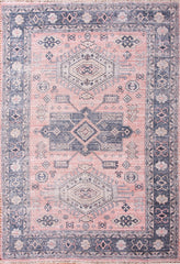 Blue/Natural/Coral/Ivory Area Rug