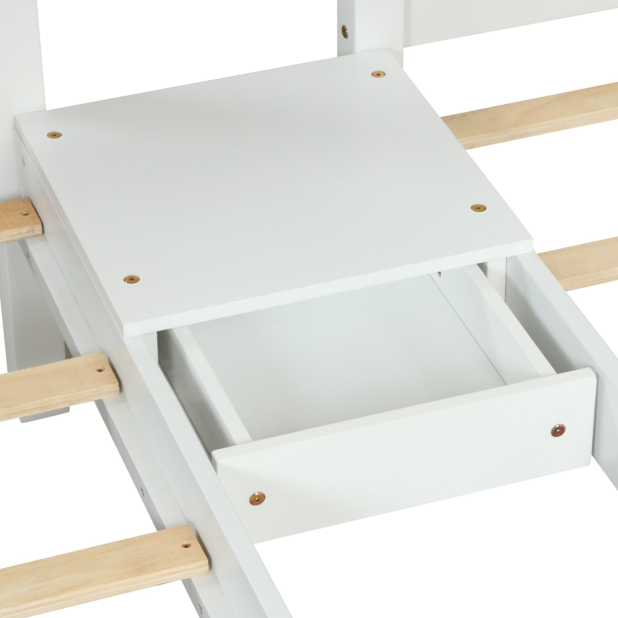 Full over Twin & Twin Bunk Bed with 3 Storage Drawers (96.8”x79”x68.3”) - White