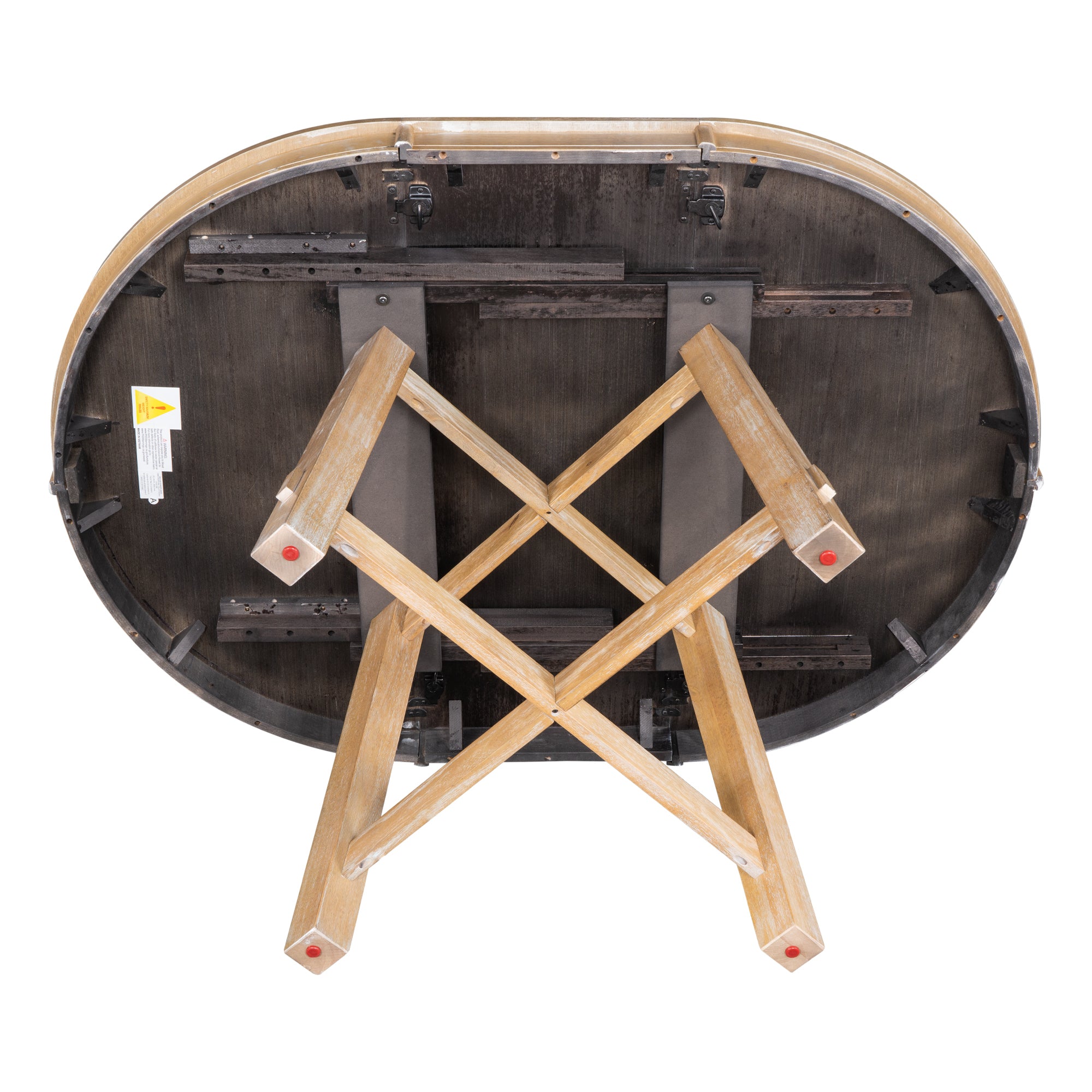 Farmhouse Round Extendable Dining Table 16" (Natural Wood Wash)
