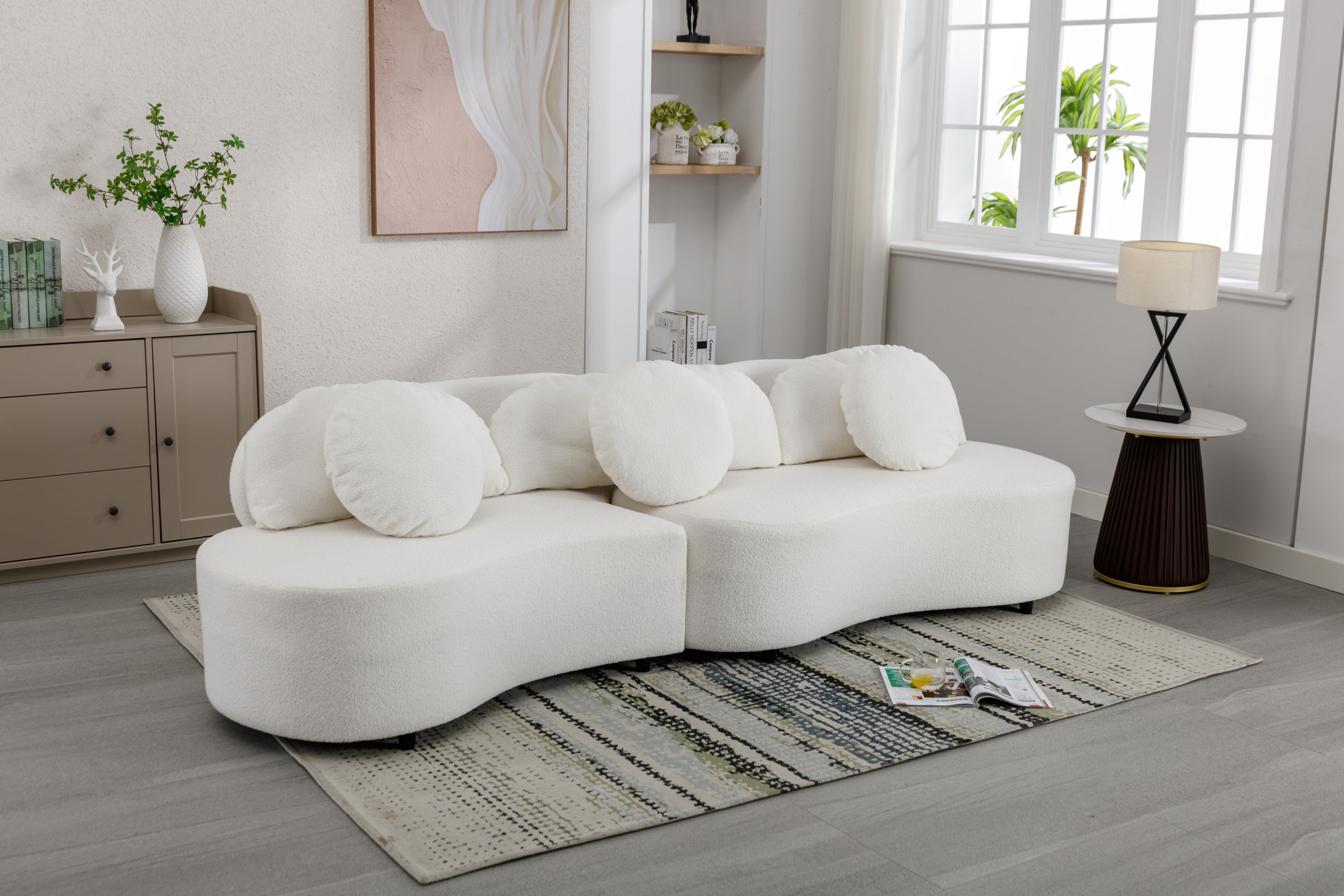103.9" Modern Living Room Sofa Velvet Upholstered Couch Furniture - Beige