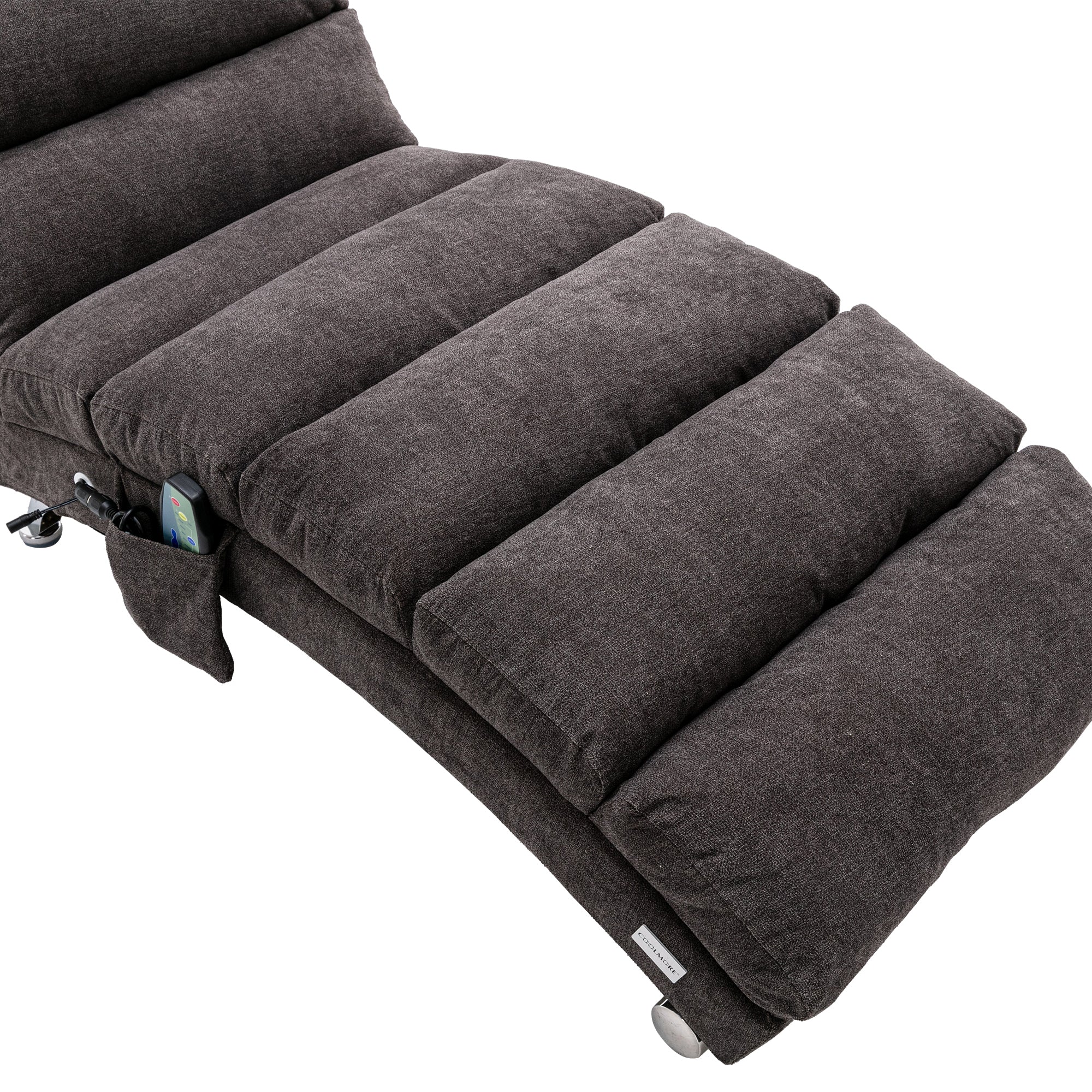 Linen Modern Long Lounger Chair - Dark Gray