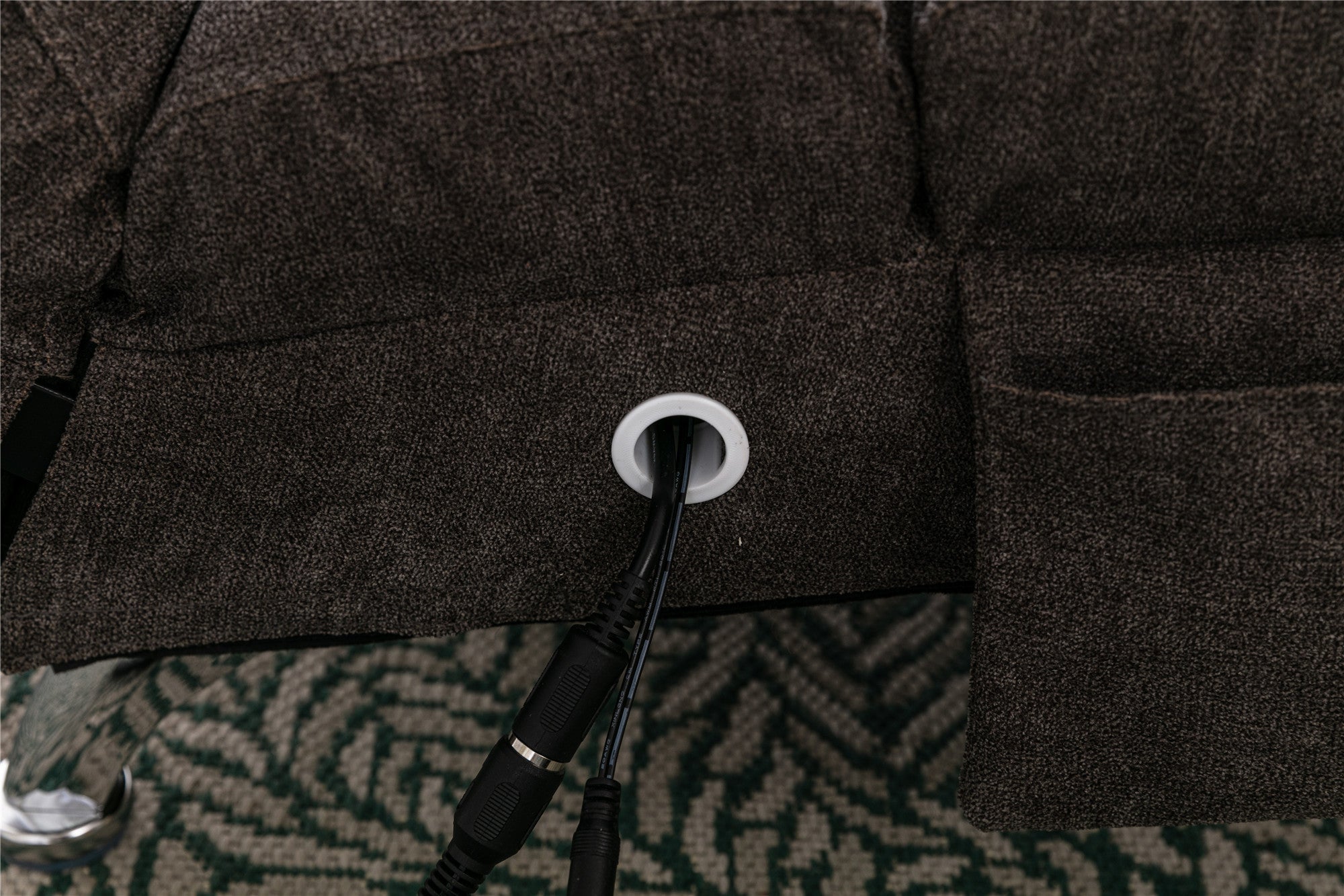 Linen Modern Long Lounger Chair - Dark Gray