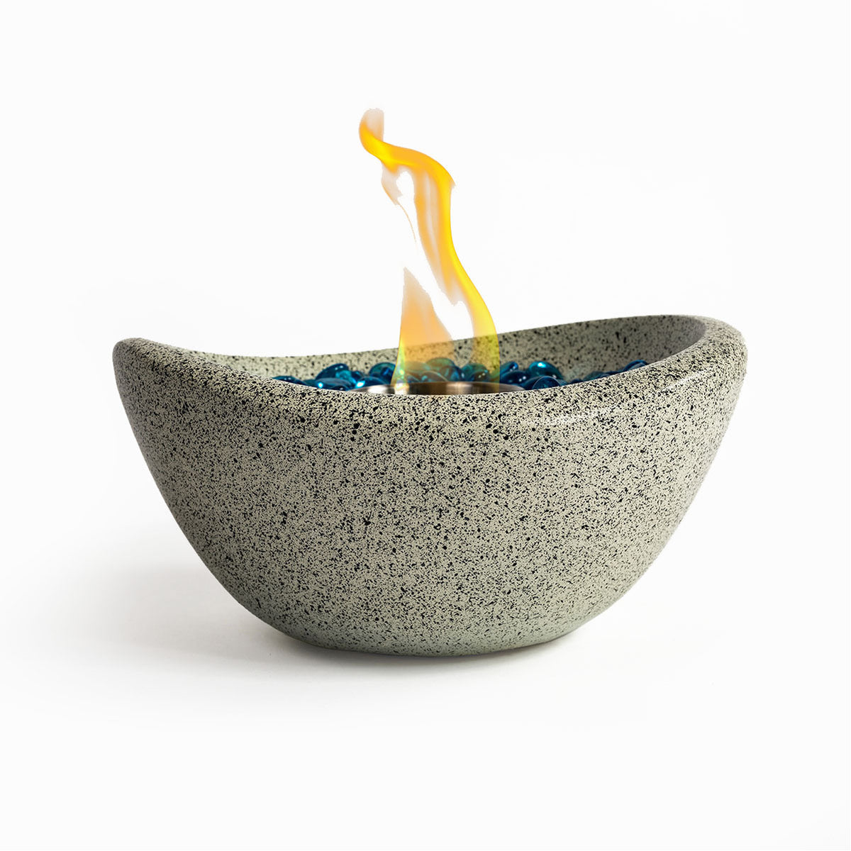 Tabletop Fire Pit Beige, Outdoor & Indoor Fire Pit, Portable Concrete Fire Pit, Personal Ethanol Fireplace, Outdoor Table Top Fire Pit, Mini Fire Pit Smokeless Fire Bowl
