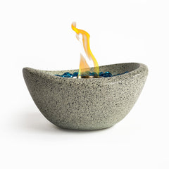Tabletop Fire Pit Beige, Outdoor & Indoor Fire Pit, Portable Concrete Fire Pit, Personal Ethanol Fireplace, Outdoor Table Top Fire Pit, Mini Fire Pit Smokeless Fire Bowl