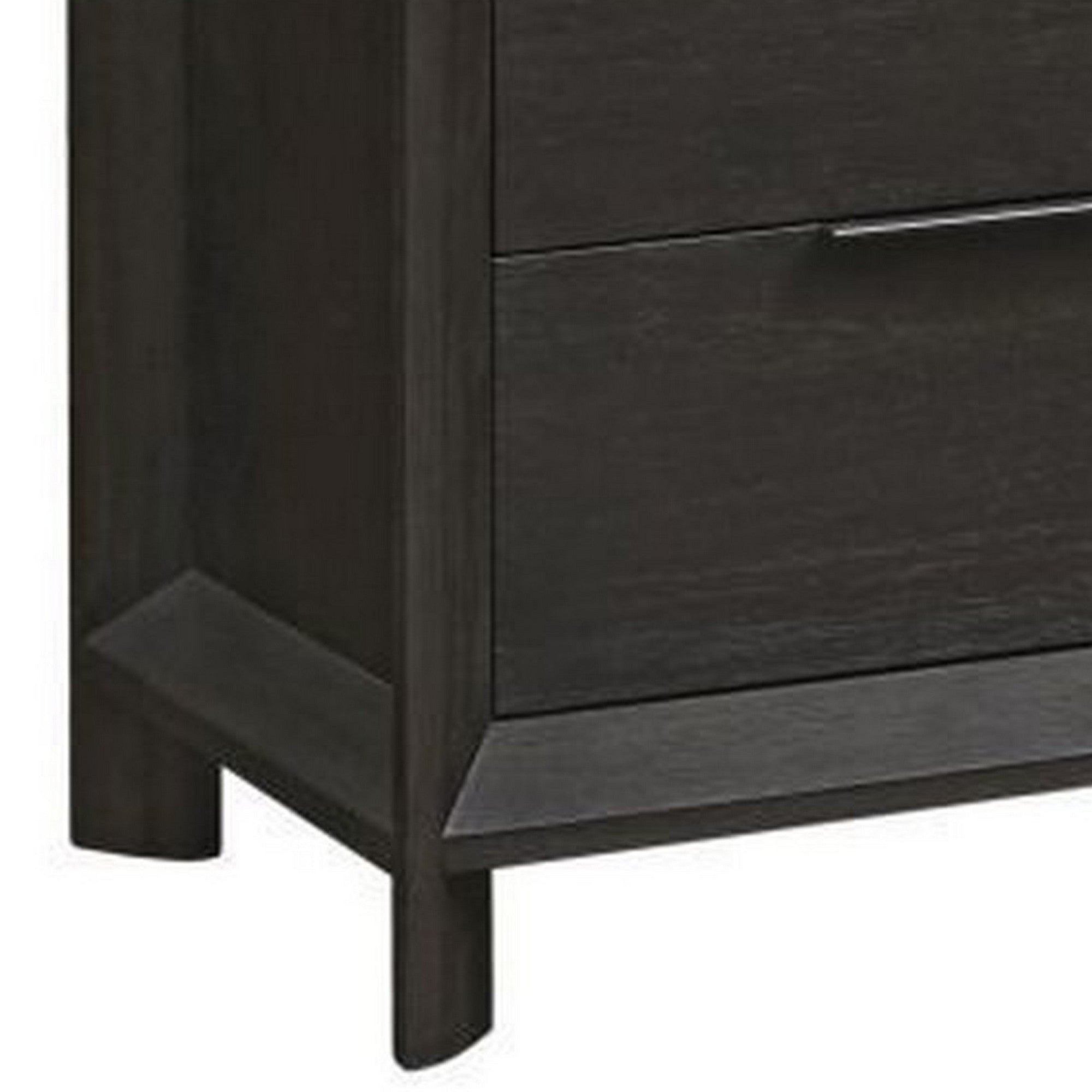 68 Inch 6 Drawer Wooden Dresser with Metal Pulls - Gray