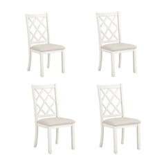 Solid Wood Upholstered Dining Chairs (Set of 4) - Beige