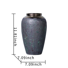 12"H Artisanal Piece Vintage Smoke Ceramic Vase
