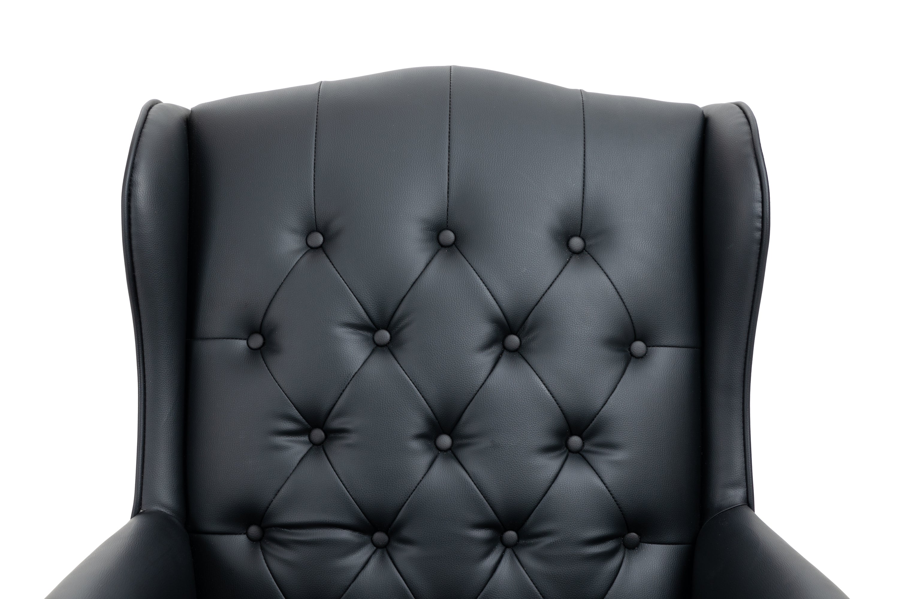 Executive Office Chair - High Back Reclining Comfortable Desk Chair - Ergonomic Design - Thick Padded Seat and Backrest - PU Leather Desk Chair with Smooth Glide Caster Wheels - Black