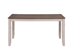 Design Rectangular 1pc Dining Table Grayish White and Brown Finish Furniture