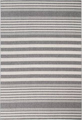 Hampton White and Gray Polypropylene Indoor/ Outdoor Area Rug 8x10