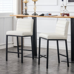 Modern Design High Counter Stool Bar Chair (Set of 2) - White
